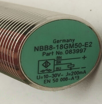 Hình tham khảo sản phẩm NBB8-18GM50-E2; không phải bằng chứng hàng tồn, lô hiện tại, hàng nguyên bản, thời gian giao hoặc bảo hành
